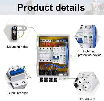 390*390*185 PV Combiner Box 500VDC с защитой SPD от ABS