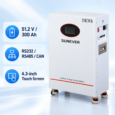SUNEVER TD-15 15кВтч LiFePO4 домашняя батарея 51.2В 300Ач напольная система хранения солнечной энергии