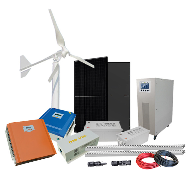Домой 3KW 5KW 10KW Off Grid Wind Solar Hybrid Power System с подключением фланцевого столба
